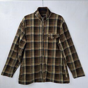 Arnold Palmer Brown Plaid Zip Up Jacket Size M 40
